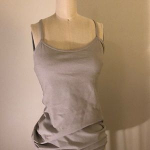 Grey and white striped lululemon tank